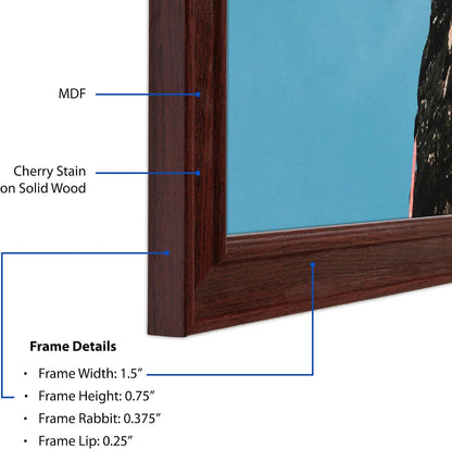 ArtToFrames 8x10 Inch Red Picture Frame, This 1.50 Inch Custom Poster Frame is Cherry - Comes with Regular Glass and Corrugated Backing (WOM0066-78238-YCHY-8x10)