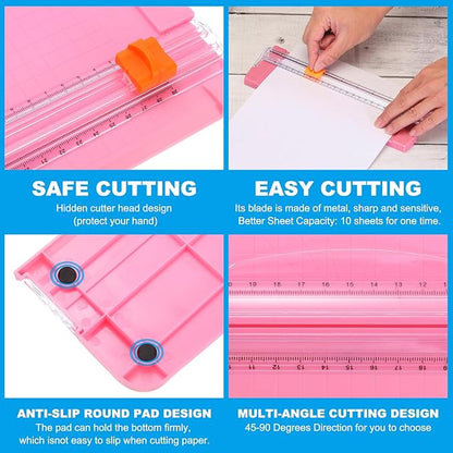 PATIKIL 12 Inch Paper Cutter, Portable Paper Trimmer Slicers Scrapbooking Tool for A4 Size Paper Craft Paper Photo Cardstock, White