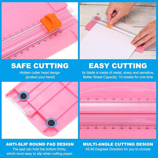 PATIKIL 12 Inch Paper Cutter, Portable Paper Trimmer Slicers Scrapbooking Tool for A4 Size Paper Craft Paper Photo Cardstock, White