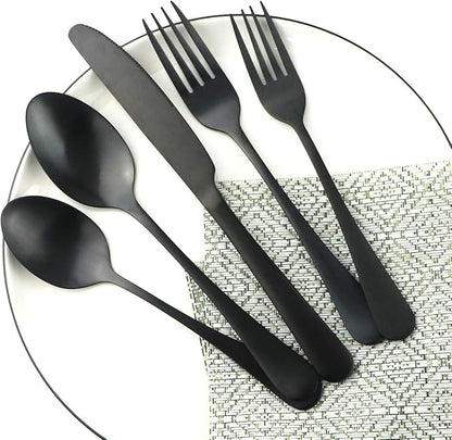 Matte Finish Black Espresso Spoons, Mini Coffee Spoon, 5.51 Inches Stainless Steel Small Spoons for Dessert, Set of 4