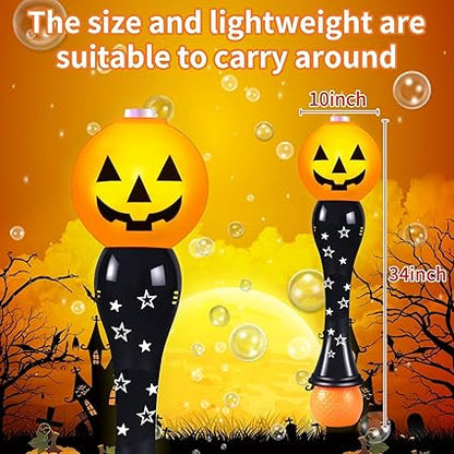 Halloween Bubble Wand for Kids, Pumpkin Bubble Machine Blower Maker Wand with Music  Light,Outdoor Indoor Stuff Toy Gift for 1 2 3 4 5 6 7 8 Year Old Toddler Little Girls Boys