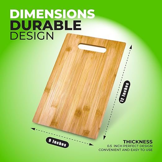 Bamboo Cutting Board | For Customized, Personalized Engraving Purpose | Premium Blank Bamboo Board (Rectangular 12" X 9")