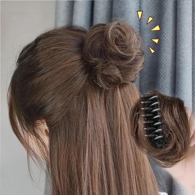 Space Buns Hair Piece 2 Pack, Mini Scrunchie Space Buns, Space Buns Hair Accessories, Space Buns on Short Hair, Space Buns Clips, Mini Space Buns, Hair Pieces for Women (613)
