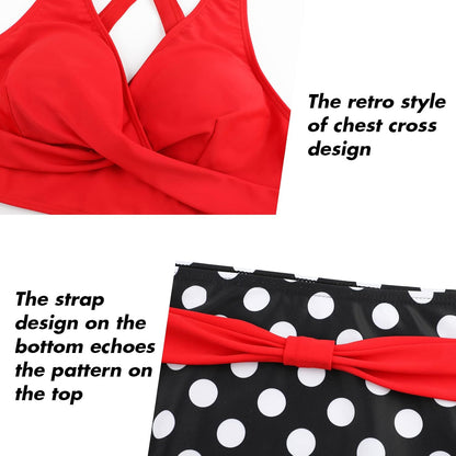 SEAFORM Women's Bikini Sets High Waist 2 Piece V Neck Twist Front Swimwear | Tummy Control, High Waisted Bikini, Push Up, Removable Pad, Adjustable Straps, Crisscross Back, Beach, Pool, Vacation Suits