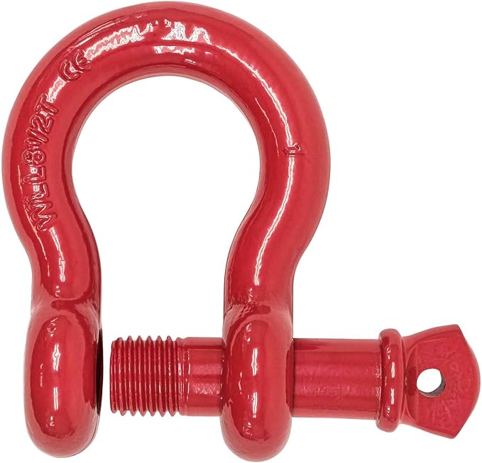 Mytee Products 1" Anchor Shackle Forged Carbon Steel wAlloy Screw Pin WLL  8.50 Tons (17,000 lbs)  Double Rust Protection Heavy Duty D Ring Shackle for Towing, Rigging  Vehicle Recovery (4 Pack)
