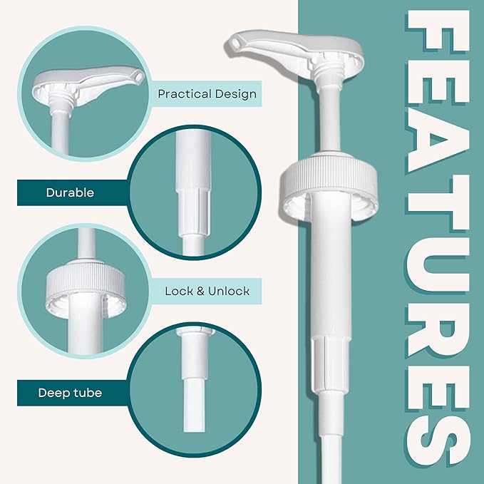 Gallon Pump Dispenser - for Plastic or Glass Bottles - Heavy-Duty Leak Proof for Commercial and Household Use - Plastic Pump for Gallon Jug - Non-BPA Plastic (Pack of 2)