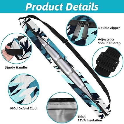 Beer Sleeve for Golf Bag,Oxford Golf Cooler Bag Golf Accessories for Men, 7 Cans Insulated Paw Print Pattern H Cooler with Adjustable Shoulder Strap and Dual Zippers to Keep Cold