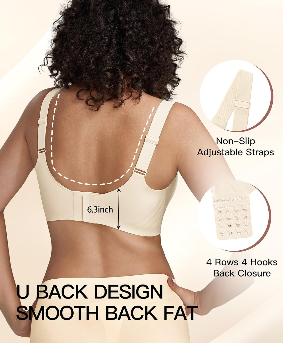 Women's Minimizer Bra No Underwire Full Coverage Wireless Jelly Bra Plus Size Seamless T-Shirt Bra