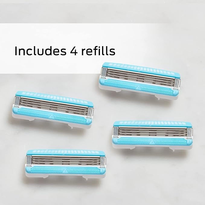 Schick Hydro Silk 3 Razor Blades Refills for Women, 4 Count