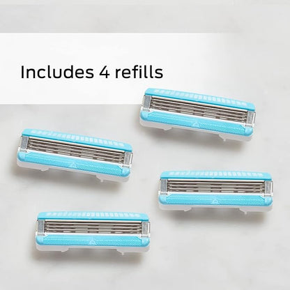 Schick Hydro Silk 3 Razor Blades Refills for Women, 4 Count