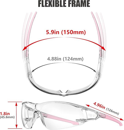 ANSI Z87.1 Anti-Fog Wrap-Around Clear Safety Glasses, Pickleball lab chemistry goggles with Scratch Resistant
