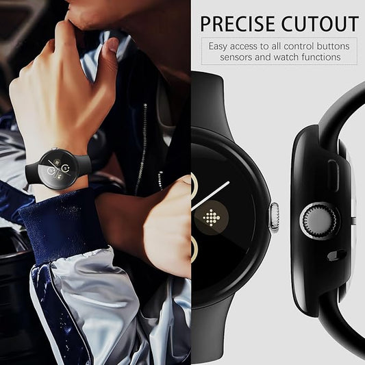 Wugongyan Screen Protector Case Compatible with Google Pixel Watch 3 45mm (2024) Soft TPU Protective Cover (Rose Gold, 45mm)