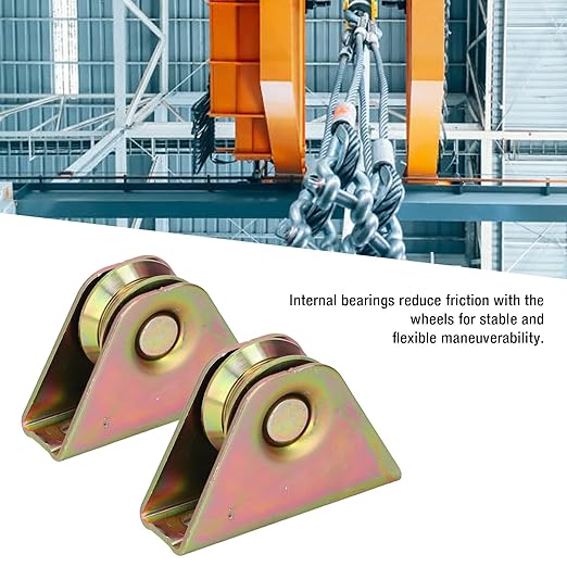 2Pcs V Groove Wheel Pulley 150kg Load Bearing Galvanized Alloy Steel Track Rail Fixed Pulley for Motorized Doors Shelves