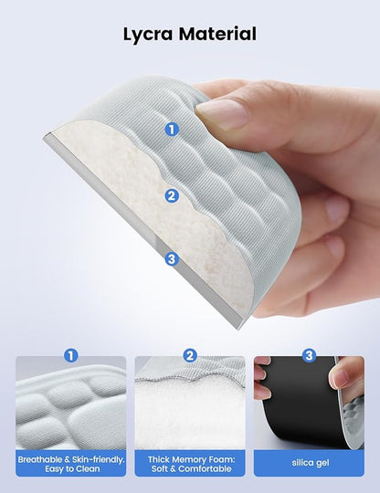 Memory foam gel wrist rest set for keyboard and mouse, ergonomic wrist support, for office, games, computer, laptop, Mac, gray color