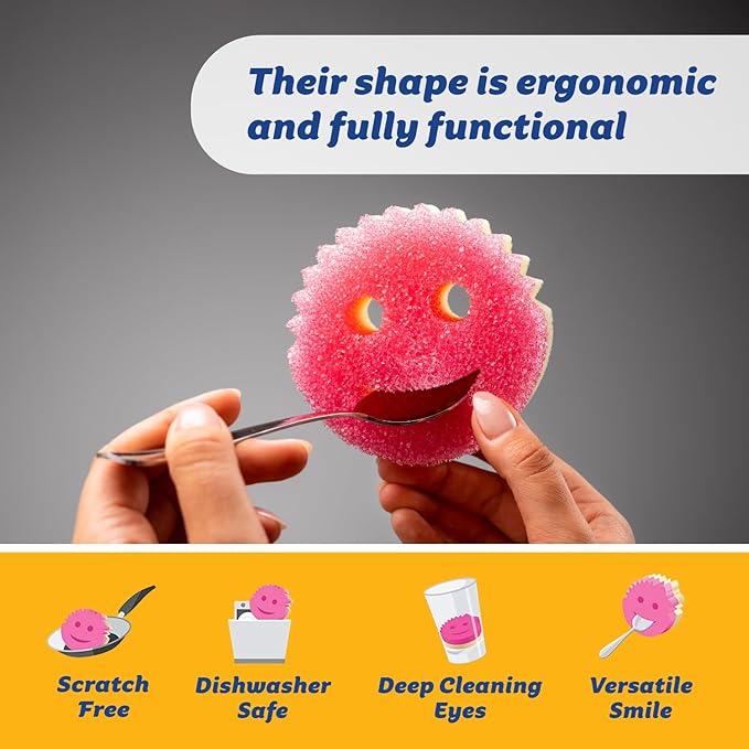 Scrub Daddy Scrub Mommy Kitchen Sponges for Dishes  Wiping Spills - Dual-Sided Dish Scrubber Sponge for Cleaning - Multi-Colored Bulk Pack - Stain  Odor Resistant (5 Count)