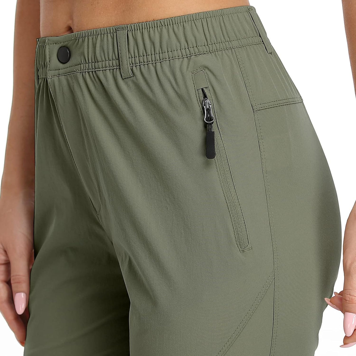 Size small-SPOSULEI Womens Summer Lightweight Pants Outdoor Nylon Quick Dry Travel Golf Hiking Sweatpants with Zipper Pockets