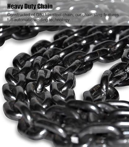 Lifting Slings Heavy Duty Chain, 1 3 5 6 10 13 Feet Quad Leg Lifting Chains with Locking Hooks, Mn Steel Heavy Duty Lifting Chain Link for Engine Hoist(Load 4.7 Ton L 4 M (13.1 FT) 4 Hook)