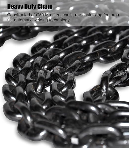 Lifting Slings Heavy Duty Chain, 1 3 5 6 10 13 Feet Quad Leg Lifting Chains with Locking Hooks, Mn Steel Heavy Duty Lifting Chain Link for Engine Hoist(Load 4.7 Ton L 4 M (13.1 FT) 4 Hook)