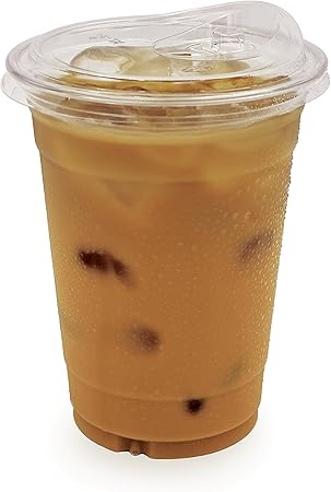 PAMI Clear 24oz Plastic Cups With Sip Lids Pack of 50 - BPA-Free Disposable Clear Cups With Strawless Lids For Cold Drinks- To-Go Cups With Lids For Iced Coffee  Tea, Smoothies, Boba, Cocktails