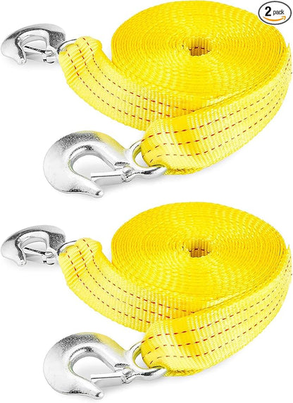 NEIKO 51008A Heavy Duty Tow Strap with Hooks 2 Pack, 2 x 30, 10,000 LB Capacity, Tow Rope for Vehicles, Cars, Trucks, ATV Tow Strap