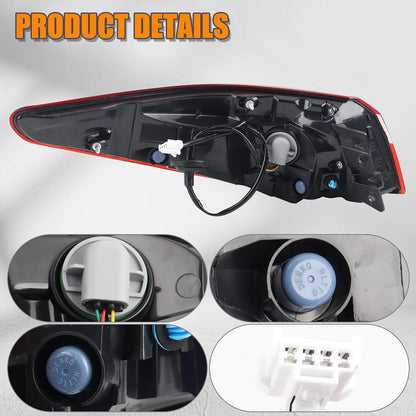 LED Right Side Outer Tail Light W/o Blind Spot Assembly Compatible With 2018-2021 Infiniti Q50 rear Tail Lamp Without Side Light Right Passenger Side 26550-6HH1B