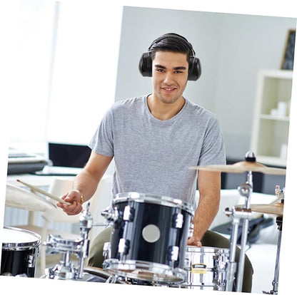 Gadpiparty Leather Over Ear Headphones for Drummers Noise Reduction Headset Sound Insulation Earphones for Jazz Drum Set Performances