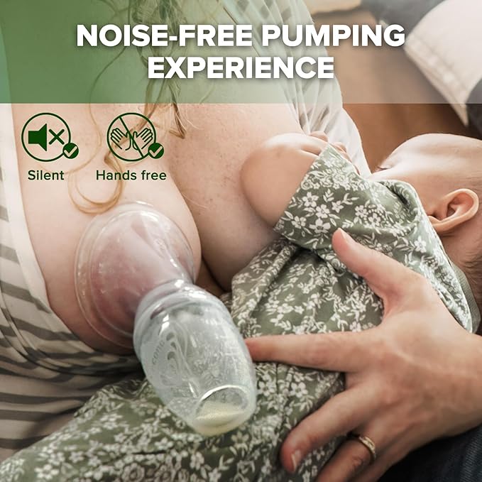 haakaa Manual Breast Pump for Breastfeeding, Silicone, Clear 4oz100ml