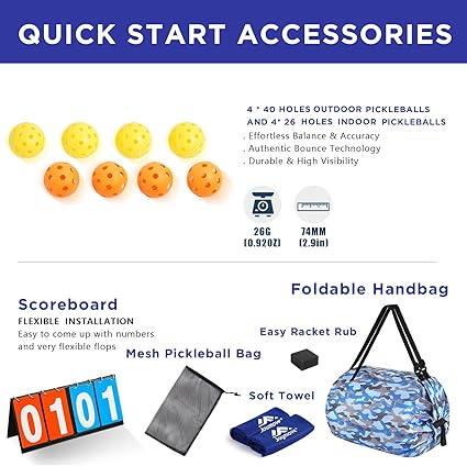 JOYMOVE Pickleball Paddles Set of 246, USAPA Approved Pickleball Paddle, Fiberglass Pickleball Set with Lightweight Pickleball Rackets,Pickleballs and Pickleball Bag, Pickleball Gifts for Beginners