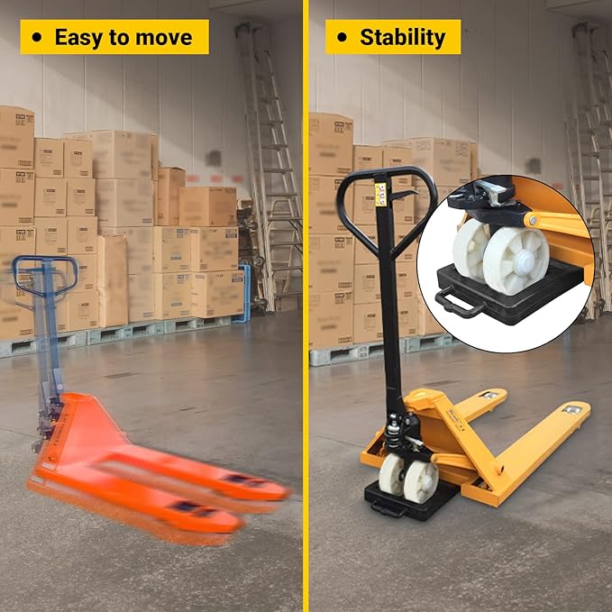 Pallet Jack Heavy Duty Wheels Chock for Truck, Durable Black Pallet Jack Stopper, 14.2" Length x 11.8" Width x 2" Height, 1 Pack