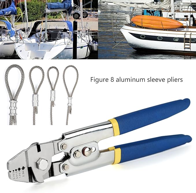 Wire Rope Crimping Tool Wire Rope Fishing Lines Crimping For Aluminum Oval Sleeves Stop Sleeves Ferrules Repair Plier