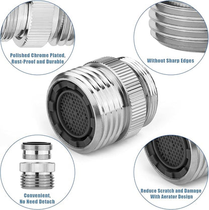 Faucet adapter with aerator, 34-inch garden hose to 12 sink faucet, polished chrome faucet adapter kit for garden hose