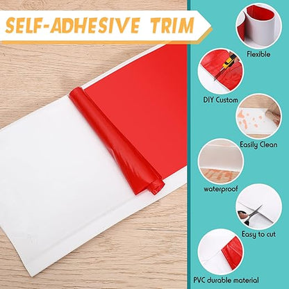 Frienda 6 Inch x 40 ft Flexible Baseboard Molding Trim Peel and Stick Vinyl Wall Base Cove Base Self Adhesive Rubber Vinyl Wall Base, White