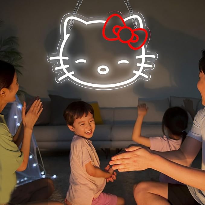 Pugna Cat Neon Signs for Wall Decor Cute Neon Lights for Bedroom Led Business Signs Suitable for Bedroom Man Cave Christmas Best Gift