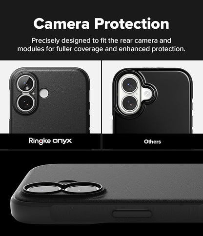 Ringke Onyx for iPhone 17 Case, [Feels Good in The Hand] Oil & Dirt Resistant, Individual Lens Covers for Cameras, Non-Slip Enhanced Grip Lightweight Cover - Black