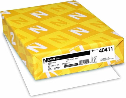 Neenah Exact 30% Recycled Extra-Heavyweight Index Card Stock, 8 1/2in. x 11in., 110 Lb, White, pk Of 250 Sheets, 40508-01