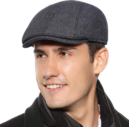 Sumolux Mens Newsboy Cap Winter Beret Hat Cabbie Flat Cap