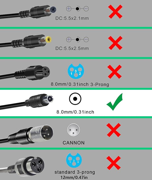 UL Listed 42V Universal Replacement Scooter Charger for 36V Lithium Battery (42V RCA 1 Prong for 36V Lithium)