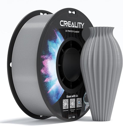 Creality PETG Filament 1.75, 3D Printer Filament, Excellent Toughness High Precision, Odorless Non-Toxic Moistureproof, 1kg(2.2lbs) Glossy 3D Printing Filament for 3D Printer (Gray)