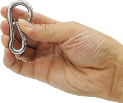 Marine Grade 316 Stainless Steel Carabiners Heavy Duty, Durable & Rust-Free Clips for Gym, Swing, Dog Leashes, Hammocks, Keychains, and More
