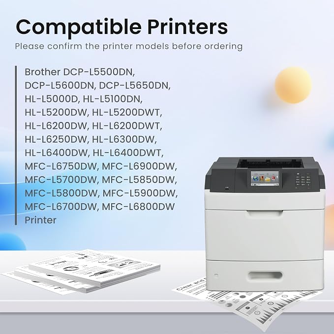 GREENBOX Compatible TN850 High Yield Toner Cartridge Replacement for Brother TN850 TN-850 TN820 TN-820 for DCP-L5500DN DCP-L5600DN MFC-L5700DW HL-L5000D MFC-L5800DW MFC-L5850DW Printer (2 Black)