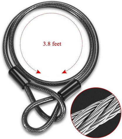 Bike U Lock with Cable Heavy Duty Bike Lock Bicycle U Lock, 14mm Shackle and 3.77ft Length Cable with Mounting Bracket for Bike Motorcycle and More