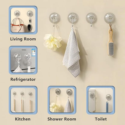 CozyBlue Suction Cup Hooks Heavy Duty - 2 Pack Waterproof Reusable Shower Hooks - Removable for Window, Glass Door, Hangers, Kitchen Tiles, Bathroom Shower Wall...