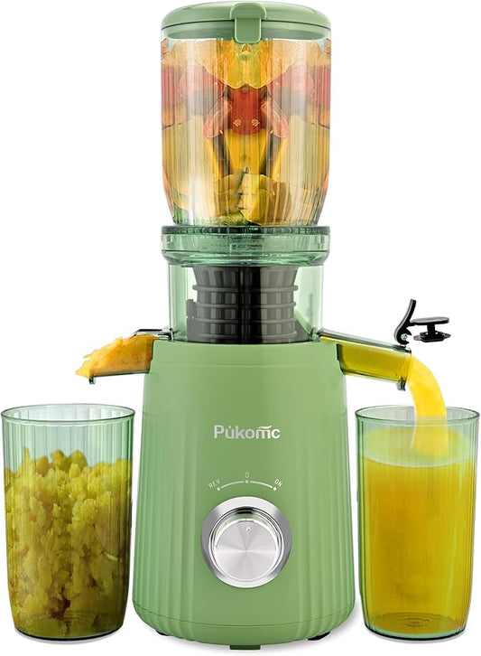 REFURBISHED - Missing the *wand/plunger* Pukomc Juicer Machines, Cold Press Juicer with 4.1'' Large Feed, Slow Masticating Machines, High Juice Yield, Easy to Clean