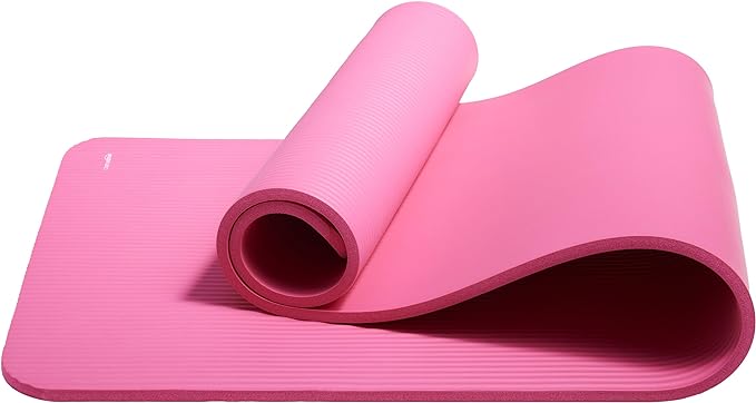 Basics 12 Inch Extra Thick Exercise Yoga Mat with Carrying Strap