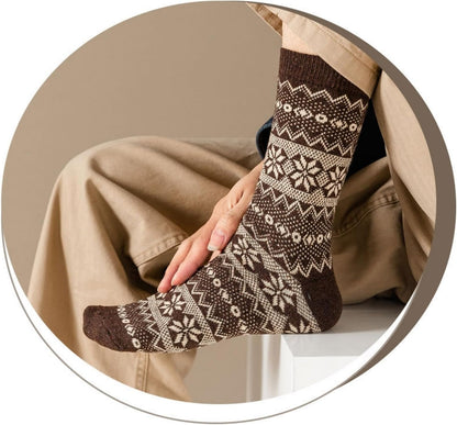5 Pairs mens Wool Socks Winter Soft Cozy Crew Socks Thick Warm Wool Knit Boots Socks for men