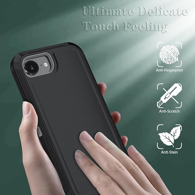 ONOLA Compitable with iPhone 16e Case & iPhone 17e Case with HD Screen Protector, [2 in 1 ] Heavy Duty Protection Phone Case for iPhone 16e /17e 6.1" (Black Grey)