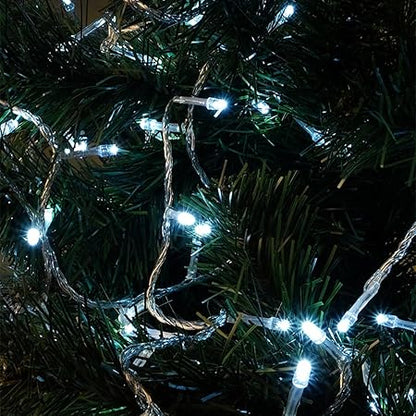 kemooie 500 LED Christmas Lights, 164FT 8 Lighting Modes Plug in Waterproof Extra Long Fairy Lights for Outdoor Christmas Tree Lights Birthday Wedding Party Garden Balcony Decoration (White)