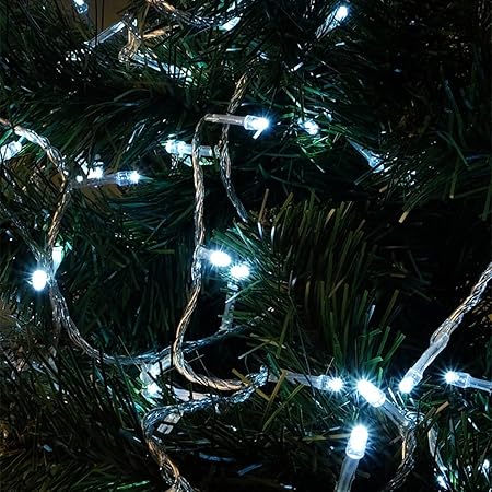 kemooie 500 LED Christmas Lights, 164FT 8 Lighting Modes Plug in Waterproof Extra Long Fairy Lights for Outdoor Christmas Tree Lights Birthday Wedding Party Garden Balcony Decoration (White)