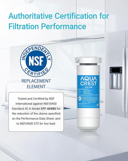 AQUA CREST XWF Replacement for GE XWF, NSF Certified Refrigerator Water Filter, 2 Filters