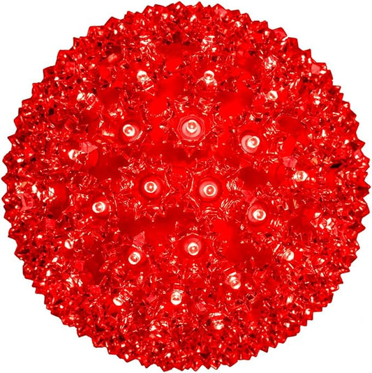 Novelty Lights Outdoor 100 LED Light Sphere, Hanging Tree LED Starlight Sphere 7.5" Diameter And 5mm Wide Angle Brightness, Outdoor Gazebo Lights Hanging Decor From Ceiling (Red)